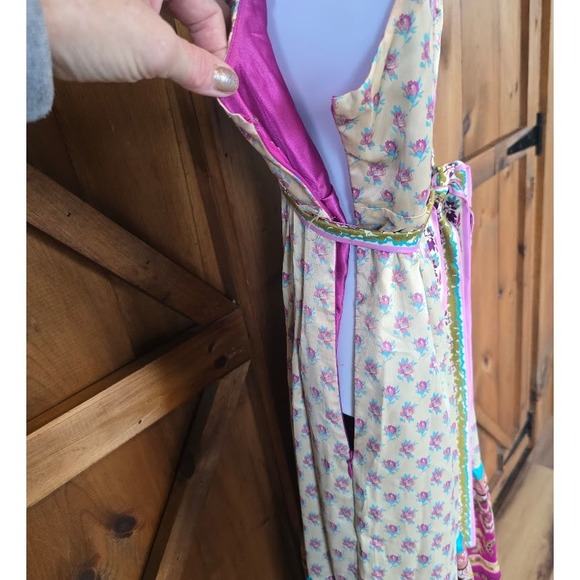 Mixit Midi Dress Womens 16 Multicolor Boho Paisley Floral Empire Waist Indie Y2K - Picture 7 of 13